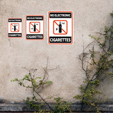 Portrait Round Plus No Electronic Cigarettes Wall or Door Sign | Warning Signage
