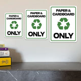 Portrait Round Plus Paper & Cardboard Only Wall or Door Sign | Office Eco-Friendly Signage