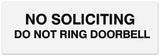 Signs ByLITA Basic No Soliciting do not ring doorbell Sign - Laser-Engraved Lettering | Durable ABS Plastic | Vibrant Colors | Powerful Foam Tape