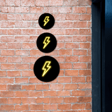 Circle Plus Lightning Neon Graphic Style Wall or Door Sign | Live Streamer Gaming Themed Decoration
