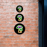 Circle Plus Mushroom Neon Graphic Style Wall or Door Sign | Live Streamer Gaming Themed Decoration