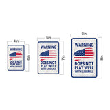 Portrait Round Plus Warning Does Not Play Well With Liberals Door or Wall Sign