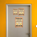Portrait Round Plus Exercise is a Dirty Word. It Makes Me Want To Wash My Mouth Out With Beer Wall or Door Sign | Funny Naughty Decor