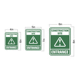 Portrait Round Plus Construction Site Entrance Wall or Door Sign | Health And Safety Signage