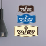 Fancy Pool Closed After Dark No Swimming Allowed Wall or Door Sign