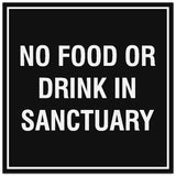 Signs ByLITA Square No Food or Drink in Sanctuary Sign - Easy Installation | Durable Material