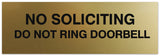 Signs ByLITA Basic No Soliciting do not ring doorbell Sign - Laser-Engraved Lettering | Durable ABS Plastic | Vibrant Colors | Powerful Foam Tape