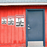 Portrait Round Plus Danger Construction Site Keep Out Wall or Door Sign | Health And Safety Signage