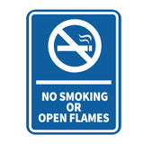 Signs ByLITA Portrait Round No Smoking Or Open Flames Door or Wall Sign Durable ABS Plastic | Laser Engraved | Easy Installation | Kitchen | Hygiene