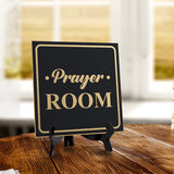 Prayer Room 5"x 5" Square Table Sign With Acrylic Easel | Religious Décor