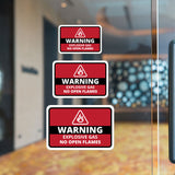 Classic Framed Plus Warning Explosive Gas No Open Flames Door or Wall Sign | Workplace Health and Safety Warning Signage