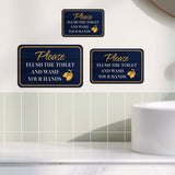 Classic Framed Plus Please Flush The Toilet And Wash Your Hands Wall or Door Sign | Office & Workspace Bathroom Signage