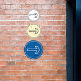 Signs ByLITA Circle Directional Arrow Right Graphic Door or Wall Sign | Easy Installation | Durable Construction | Promote Health And Safety | Caution Warning Sign for Home, Business and Office Spaces