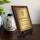 Custom Logo Wooden Award Plaque | Easel Mount Option | Upload Your Logo | Recognition of Achievement and Service Personalizable Plaques