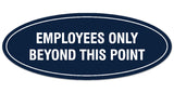 Signs ByLITA Oval Employees Only Beyond this Point Sign - Laser-Engraved Lettering | Durable ABS Plastic | Vibrant Colors | Powerful Foam Tape