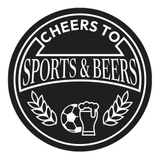Signs ByLITA Circle Cheers to Sports and Beers ABS Plastic | Laser Engraved | Easy Installation | Elegant Design Wall or Door Sign