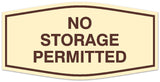 Signs ByLITA Fancy No storage permitted Sign - Laser-Engraved Lettering | Durable ABS Plastic | Vibrant Colors | Powerful Foam Tape Wall or Door Sign