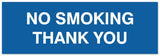 Signs ByLITA Basic No Smoking Thank You Sign - Laser-Engraved Lettering | Durable ABS Plastic | Vibrant Colors | Powerful Foam Tape