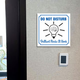Square Plus Do Not Disturb Brilliant Minds At Work Door or Wall Sign | Workplace Cleaning Signage