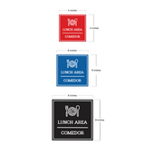 Signs ByLITA Square Lunch Area Door or Wall Sign | Spanish Bilingual Business And Office Signs