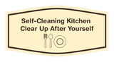 Signs ByLITA Fancy Self-Cleaning Kitchen Clear Up After Yourself Vector Sign - Kitchen Signs | Durable Material | Cleaning Reminder | Easy Installation Wall or Door Sign