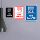 Signs ByLITA Portrait Round Fire Damper Door or Wall Sign Easy Installation | Health And Safety | Building And Danger Signs