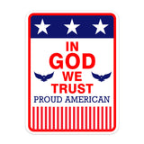 Portrait Round Plus In God We Trust Door or Wall Sign | Easy Installation | Patriotic Stars and Stripes USA Pride Sign