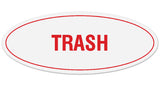 Signs ByLITA Oval Trash Sign - Laser-Engraved Lettering | Durable ABS Plastic | Vibrant Colors | Powerful Foam Tape