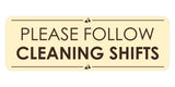 Signs ByLITA Standard Please Follow Cleaning Shifts Door or Wall Sign Easy Installation | Shared Accommodation | Sign for Home, Business, AirBNB and Office Spaces