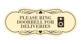 Signs ByLITA Designer Please Ring Doorbell for Deliveries Wall or Door Sign