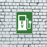 Portrait Round Plus EV Door or Wall Sign | Electric Vehicle Charging Station | Parking