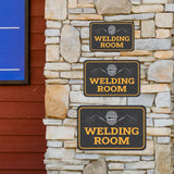 Classic Framed Plus Welding Room Wall or Door Sign | Home & Office Signage
