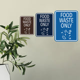 Signs ByLITA Portrait Round Food Waste Only Door or Wall Sign Durable ABS Plastic | Laser Engraved | Easy Installation | Kitchen | Hygiene
