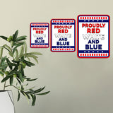 Classic Framed Plus Proudly Red, White, and Blue: American Home Door or Wall Sign | Easy Installation | Patriotic Stars and Stripes USA Pride Sign