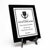Pickleball Competition Customizable Black Frame Award Plaque | Easel Mount Option | Achievement and Recognition Personalizable Plaques
