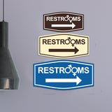 Fancy Restrooms Right Arrow (Gender Symbols) Wall or Door Sign