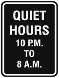 Signs ByLITA Portrait Round Quiet Hours 10pm to 8am Sign - Laser-Engraved Lettering | Durable ABS Plastic | Vibrant Colors | Powerful Foam Tape