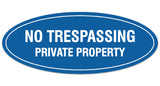 Signs ByLITA Oval No Trespassing Private Property Sign - Laser-Engraved Lettering | Durable ABS Plastic | Vibrant Colors | Powerful Foam Tape