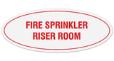 Signs ByLITA Oval FIRE SPRINKLER RISER ROOM Sign - Laser-Engraved Lettering | Durable ABS Plastic | Vibrant Colors | Powerful Foam Tape