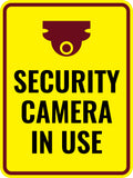 Portrait Round Plus Security Camera in Use Wall or Door Sign | Eco-Friendly Recycling