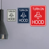 Signs ByLITA Portrait Round Turn On Hood Door or Wall Sign Durable ABS Plastic | Laser Engraved | Easy Installation | Kitchen | Hygiene