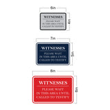 Signs ByLITA Classic Framed Witnesses, Please Wait in This Area Until Called to Testify Door or Wall Sign Durable ABS Plastic | Laser Engraved | Easy Installation | Courtroom