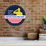 Circle Plus Honor, Duty, Country: United States Military Door or Wall Sign Honor Veterans with Military Signs | US Pride | Veteran Gratitude and Discount Signs