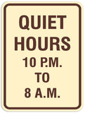 Signs ByLITA Portrait Round Quiet Hours 10pm to 8am Sign - Laser-Engraved Lettering | Durable ABS Plastic | Vibrant Colors | Powerful Foam Tape