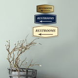 Fancy Restrooms Left Arrow Wall or Door Sign