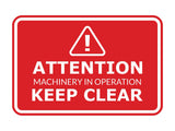 Signs ByLITA Classic Framed Attention: Machinery in Operation - Keep Clear Door or Wall Sign Easy Installation | Health And Safety | Building And Warning Signs