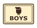 Signs ByLITA Classic Framed Boys Vintage Bathroom Wall or Door Sign