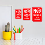 Portrait Round Plus No comer en el vestidor Wall or Door Sign | Spanish Dressing Room Retailer Signage