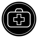 Signs ByLITA Circle First Aid Graphic Door or Wall Sign | Easy Installation | Durable Construction | Promote Health And Safety | Caution Warning Sign for Home, Business and Office Spaces