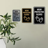 Signs ByLITA Portrait Round Wear Protective Gloves Wall or Door Sign